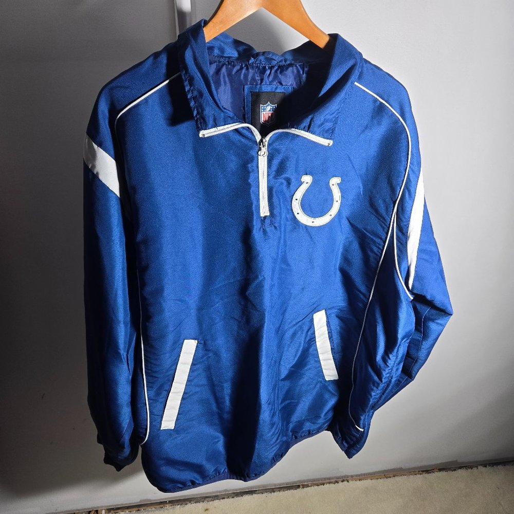 NFL Colts Indianapolis Colts XL Quarter Zip Pullover Windbreaker